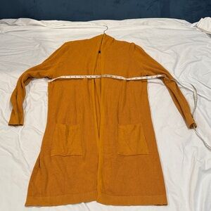 Women's Mustard Open Front Cardigan Sweater